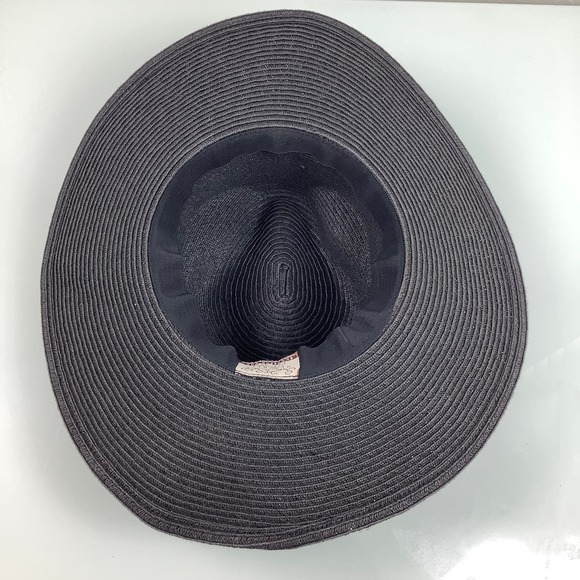 Sun N Sand Wide Rim Pom Pom Multicolor Black Straw Hat Size OSFM 22” EUC - Picture 12 of 12